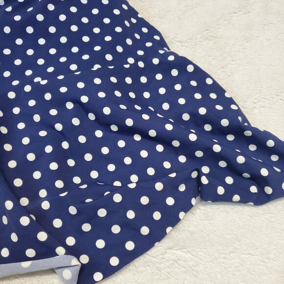Lands End Blue White Polka Dot 2 Piece Swimsuit Blouson Tankini Bottom 16 18W - Picture 7 of 11